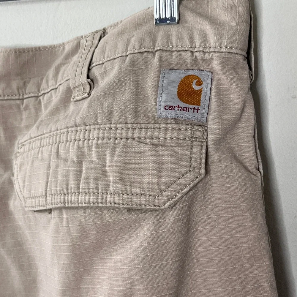 Carhartt Relaxed Fit Beige Canvas Cargo Pants Mens 38 Beige Work Utility Outdoor
